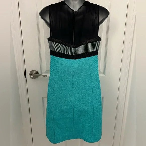 Missoni Teal and Black Dress with Black Illusion Neckline, Sz S - Picture 3 of 8